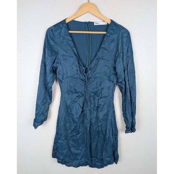 Zara dress Sz M Teal Mini Dress Blogger's Favorite Mb - Picture 1 of 6
